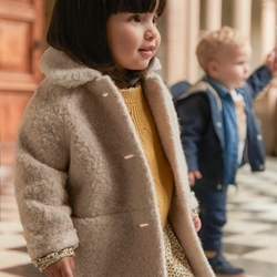 Abrigo rizo arena - Imagen 1