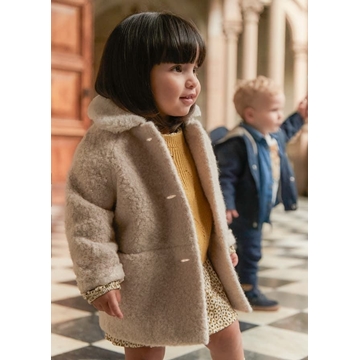 Abrigo rizo arena - Imagen 1