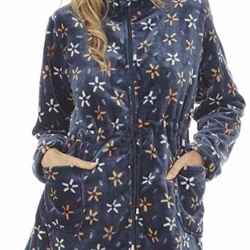 Bata marino estampada corta - Imagen 1