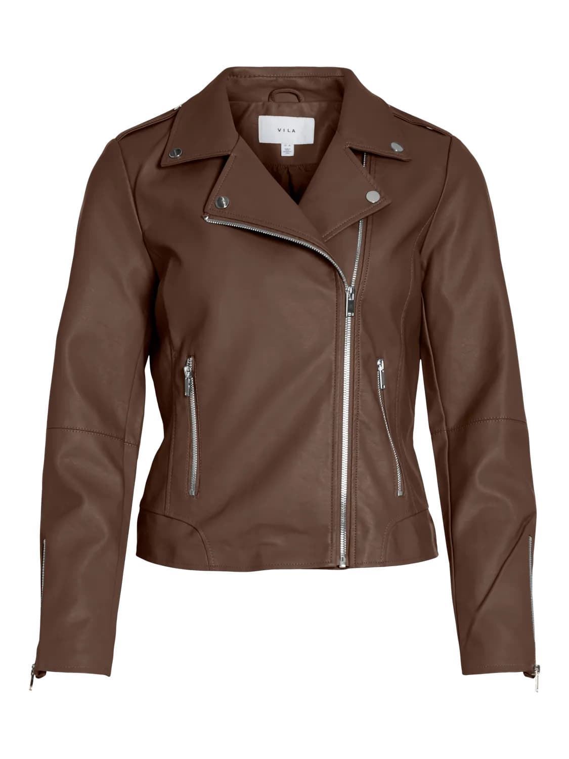 Biker efecto piel vicara marrón - Imagen 1