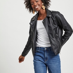 Biker efecto piel vicara negro - Imagen 1