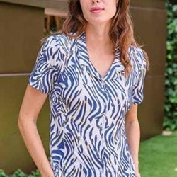 Blusa azul-blanca - Imagen 1
