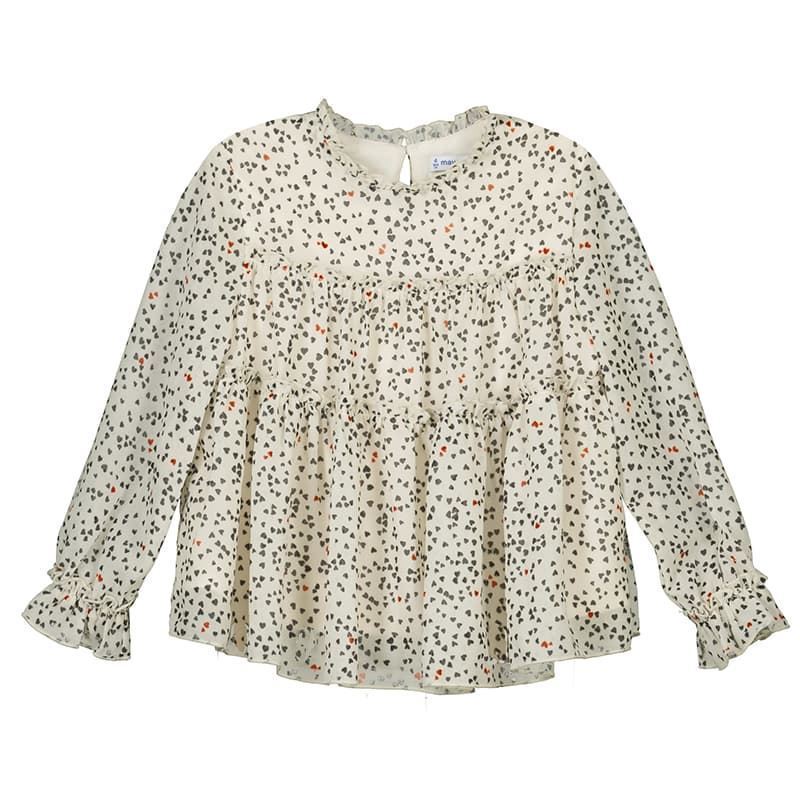 Blusa gasa crudo-negro - Imagen 1