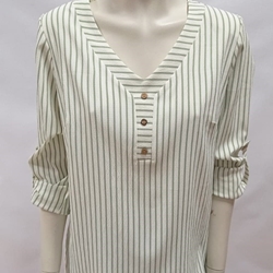 Blusa rayas verde - Imagen 1