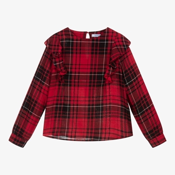 Blusa volantes rojo - Imagen 1