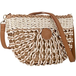 Bolso-bandolera rafia blanco - Imagen 1