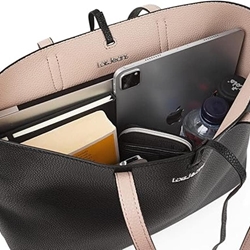 Bolso-shopper negro-piedra - Imagen 2