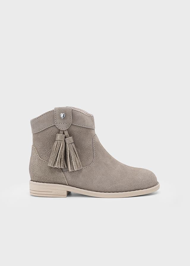 Botín piel serraje taupe - Imagen 1