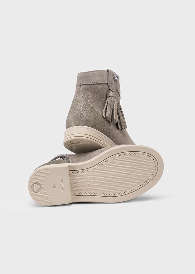 Botín piel serraje taupe - Imagen 3