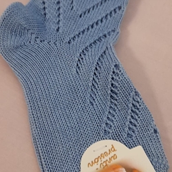 Calcetín calado perlé azul - Imagen 1