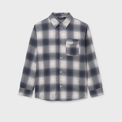 Camisa cuadros gris - Imagen 2