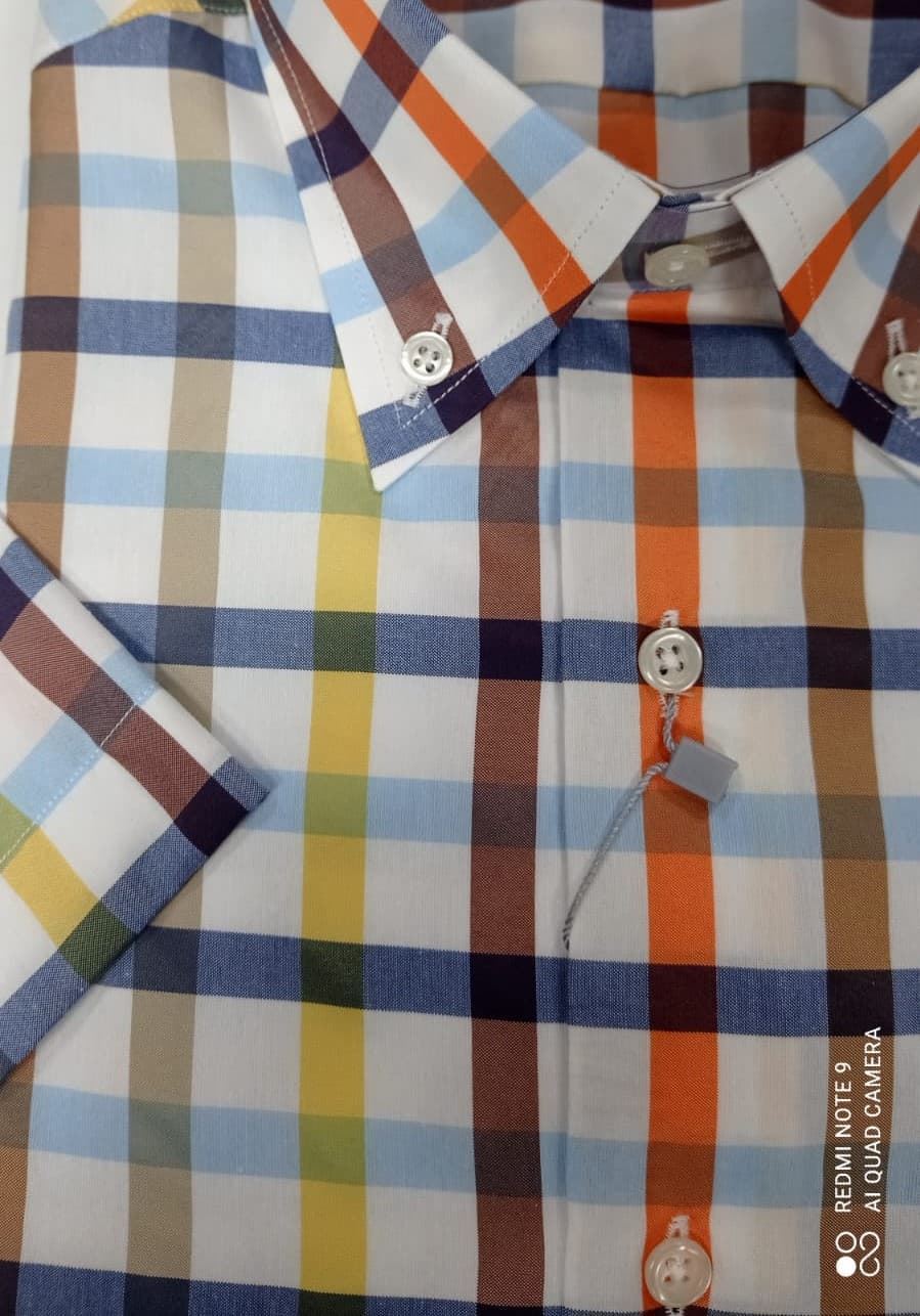 Camisa cuadros naranja - Imagen 2