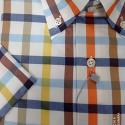 Camisa cuadros naranja - Imagen 2