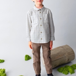 Camisa cuadros nata - Imagen 2