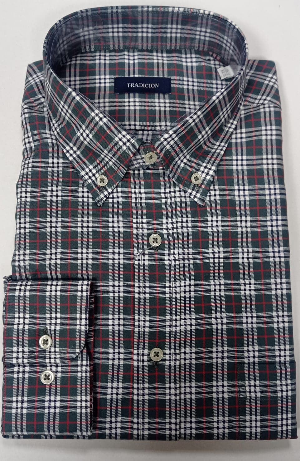 Camisa cuadros verde - Imagen 1