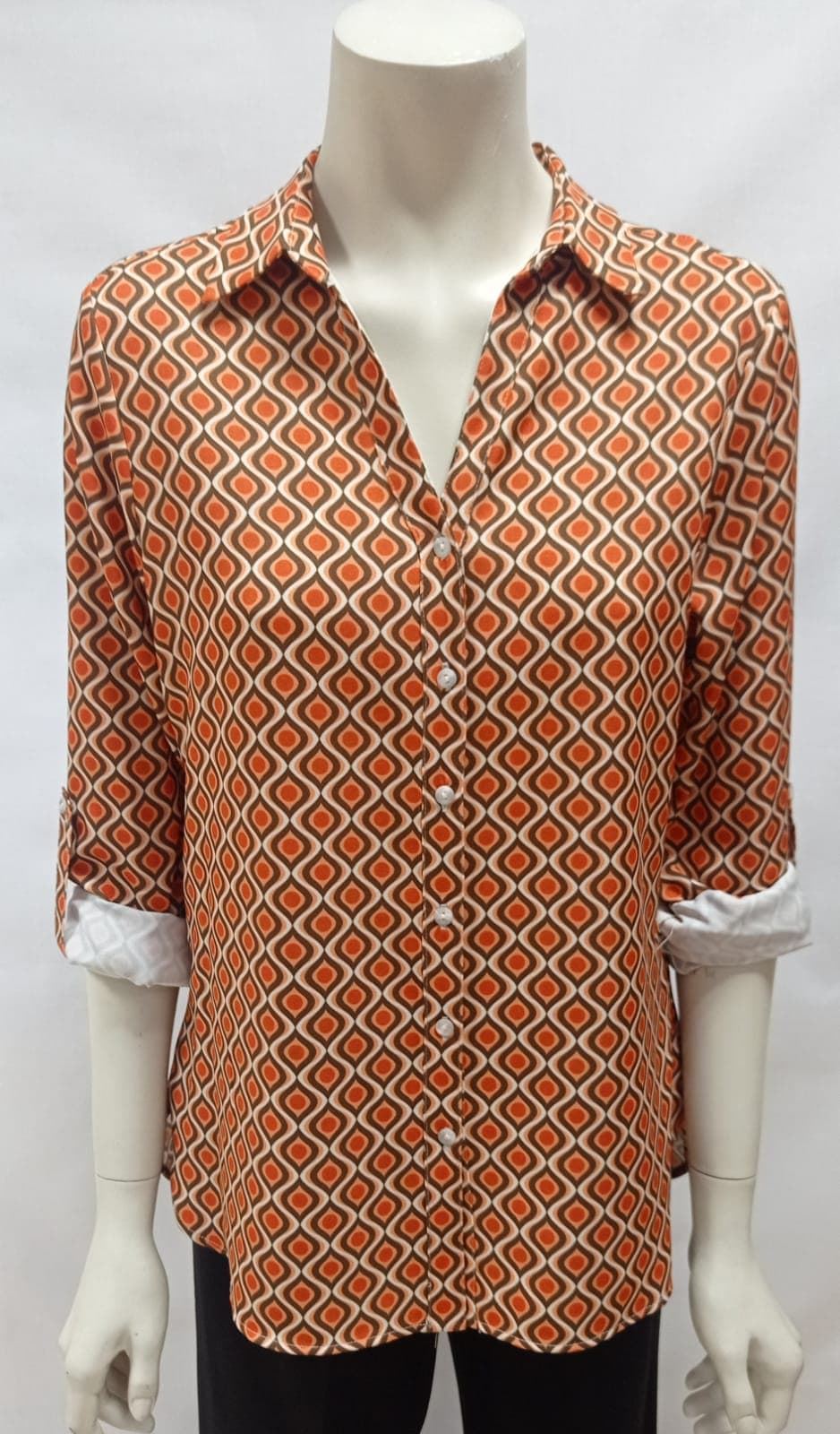 Camisa estampada naranja - Imagen 1