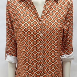 Camisa estampada naranja - Imagen 1