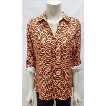 Camisa estampada naranja - Imagen 1
