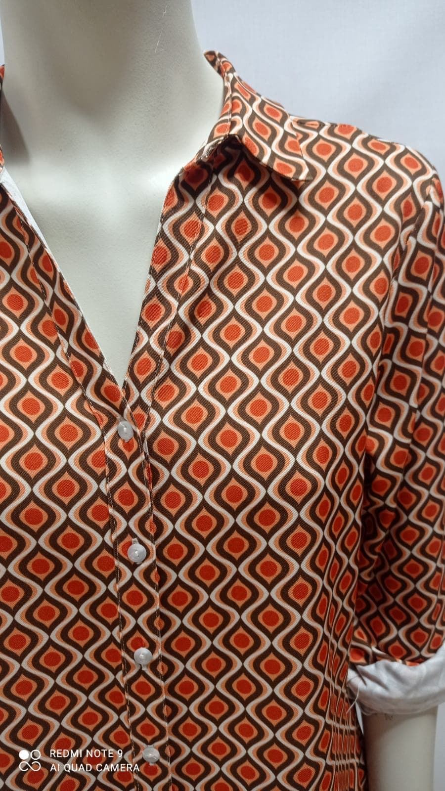Camisa estampada naranja - Imagen 3