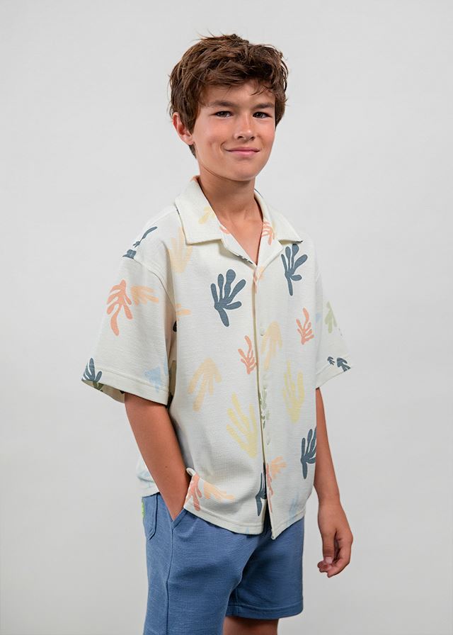 Camisa estampada nata - Imagen 1