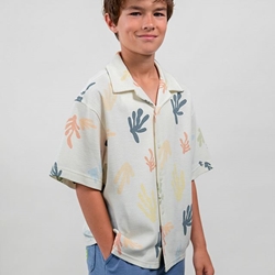 Camisa estampada nata - Imagen 1