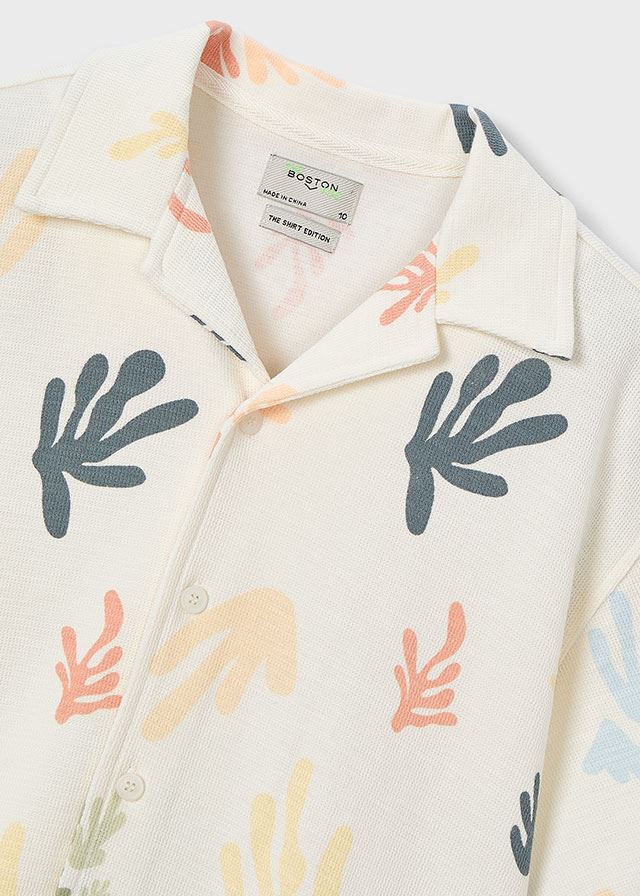 Camisa estampada nata - Imagen 4