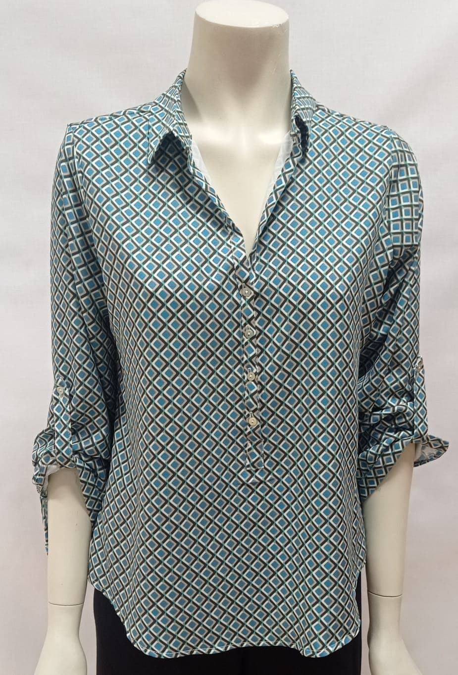 Camisa estampada verde - Imagen 1