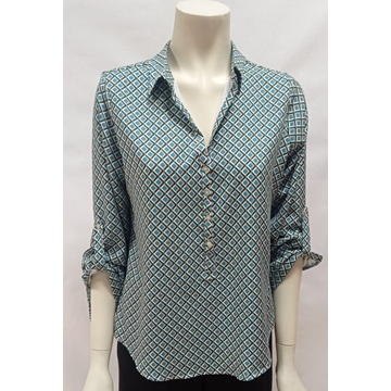 Camisa estampada verde - Imagen 1