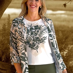 Camisa estampada verde - Imagen 1