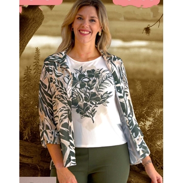 Camisa estampada verde - Imagen 1