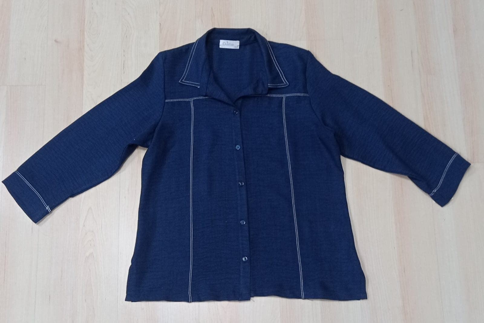 Camisa lino marino - Imagen 2