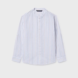 Camisa M/L cuello mao celeste - Imagen 2