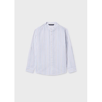 Camisa M/L cuello mao celeste - Imagen 2