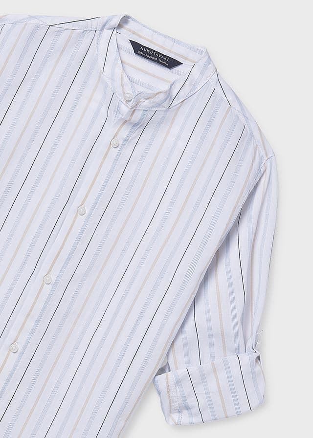 Camisa M/L cuello mao celeste - Imagen 4