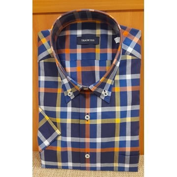 Camisa manga corta cuadros - Imagen 2