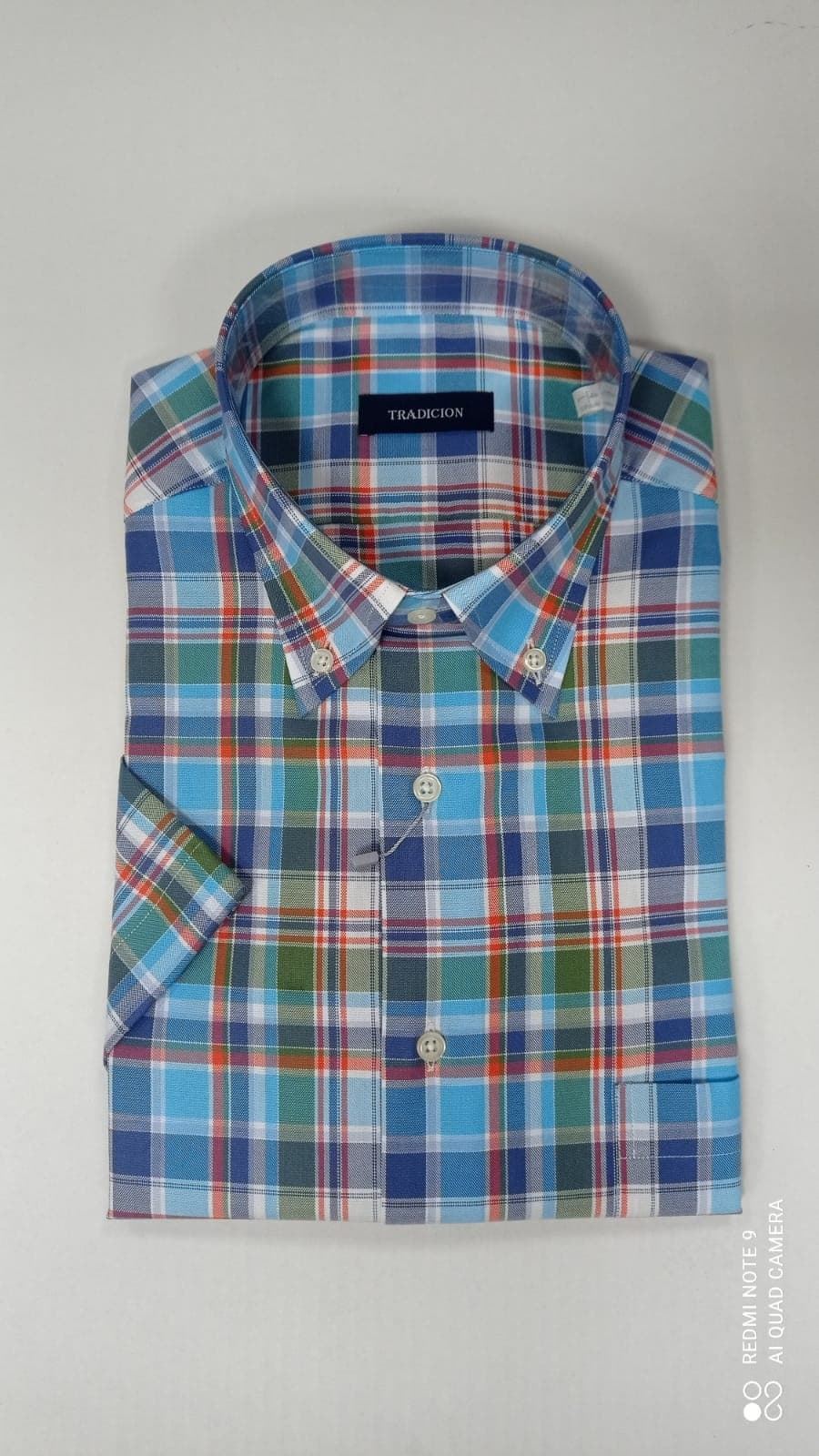 Camisa manga corta turquesa - Imagen 1