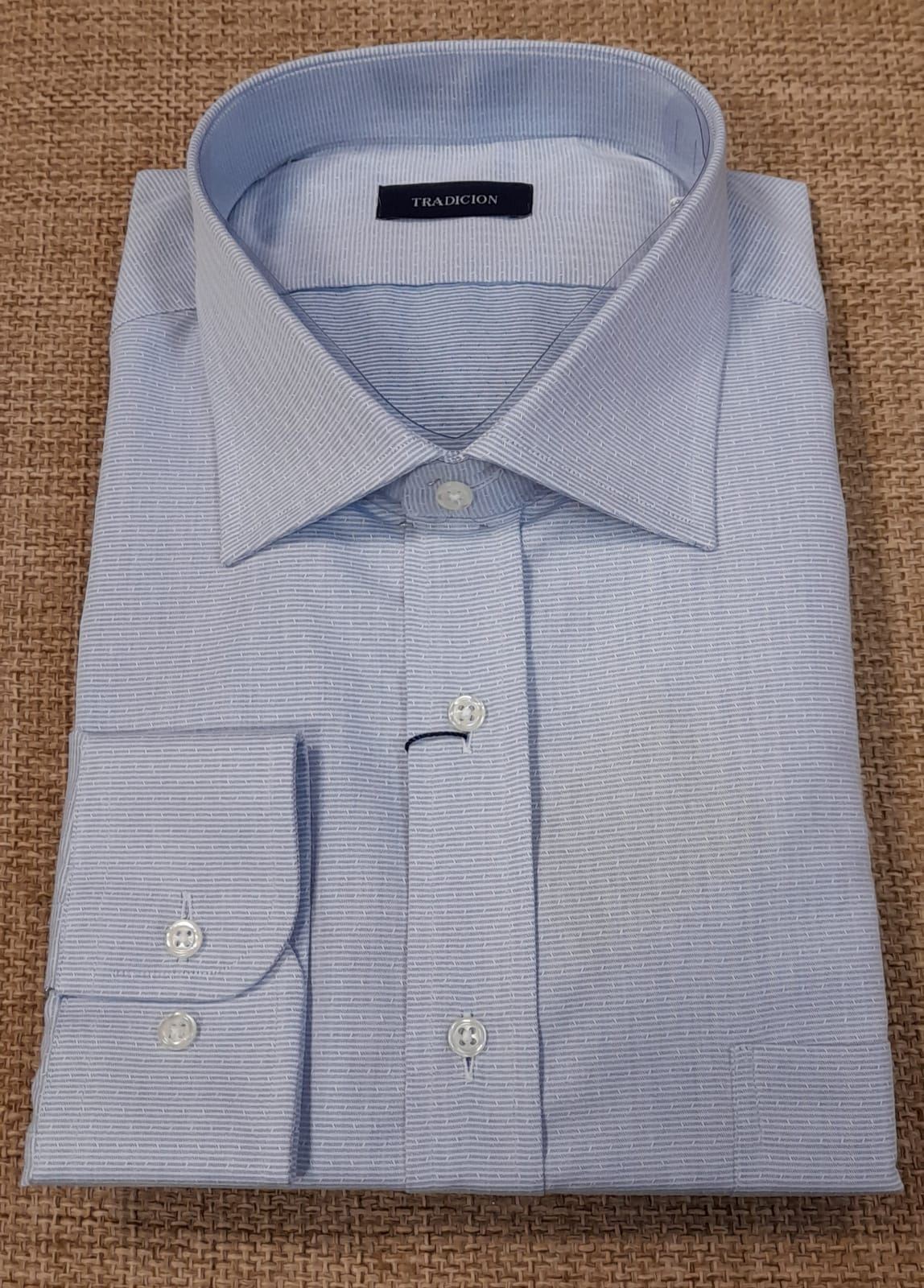 Camisa manga larga azul. - Imagen 1