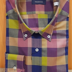 Camisa manga larga cuadros azul - Imagen 1