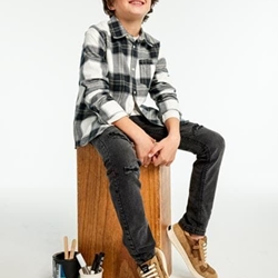 Camisa manga larga cuadros tormenta - Imagen 1