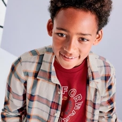 Camisa manga larga cuadros wine - Imagen 2