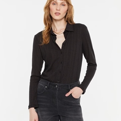 Camisa punto marrón - Imagen 1