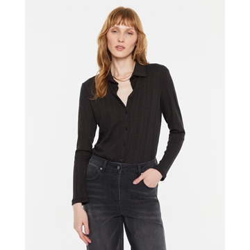 Camisa punto marrón - Imagen 1