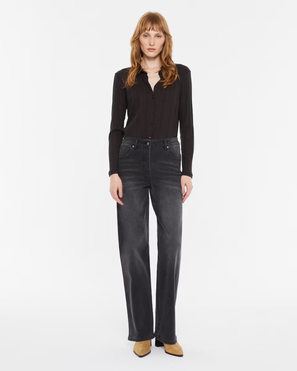 Camisa punto marrón - Imagen 2