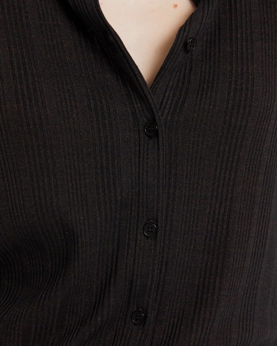 Camisa punto marrón - Imagen 5