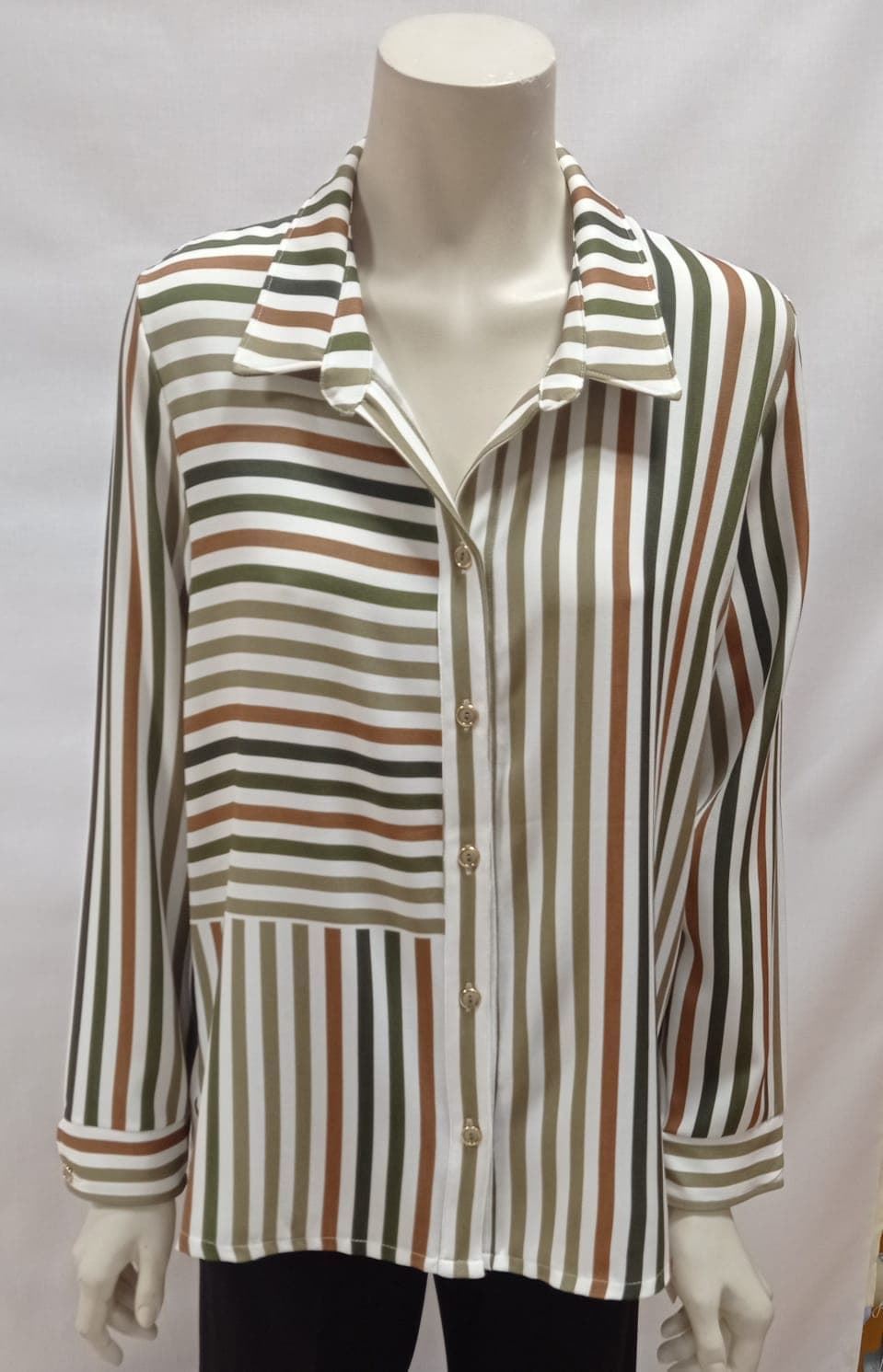 Camisa rayas verde - Imagen 1