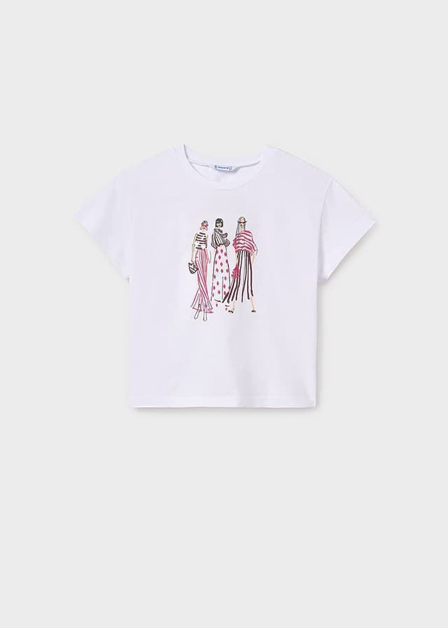 Camiseta blanco-hibisco - Imagen 1