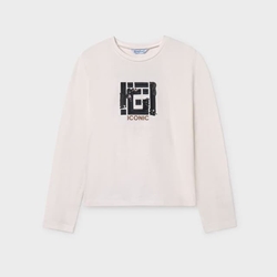 Camiseta bordada nata-negro - Imagen 2