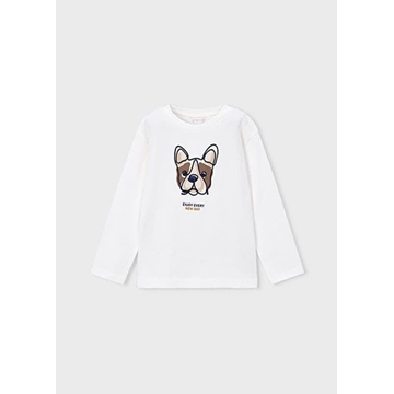 Camiseta bordado nata - Imagen 1
