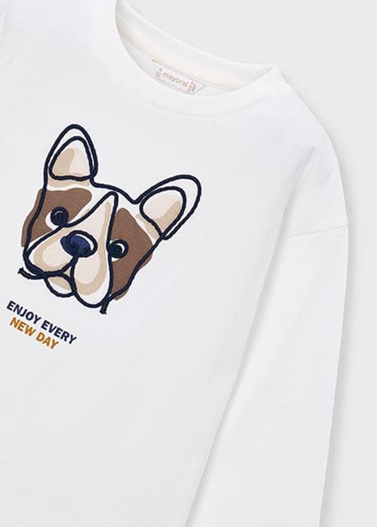 Camiseta bordado nata - Imagen 3