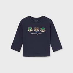 Camiseta bordados azul - Imagen 1